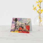 GR8 ENGLISH SETTER Llewellin Setter auf Punkt-KART Karte (Gelbe Blume)