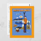 GR8 VINTAG PAZIFISCHE NORDWESTREISE AD ~ POSTCARD POSTKARTE (Vorne/Hinten)