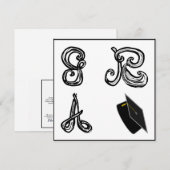 GR A Grad Cap für D Schriftart Abschluss (Vorne/Hinten)