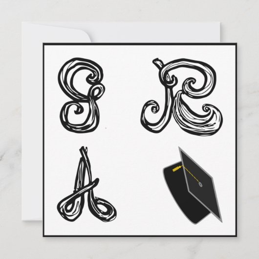 GR A Grad Cap für D Schriftart Abschluss (Vorderseite)