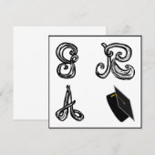 GR A Grad Cap für D Schriftart Abschluss (Vorne/Hinten)
