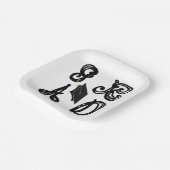 GR AD Fabric Schriftart Grad Cap Abschluss Pappteller (Gewinkelt)