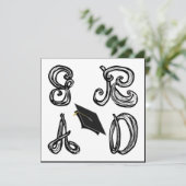 GR AD Stoffric Schriftart Grad Cap Abschluss Flach (Stehend Vorderseite)