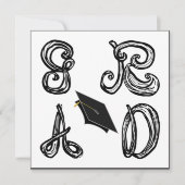 GR AD Stoffric Schriftart Grad Cap Abschluss Flach (Vorderseite)