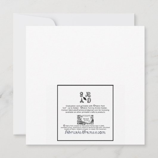 GR AD Stoffric Schriftart Grad Cap Abschluss Flach (Rückseite)