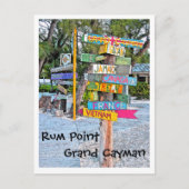 GR. CAYMAN, FARBLICHES SIGNAGE (LÄNDER) RUM POINT POSTKARTE (Vorderseite)