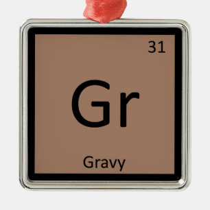 Gr - Chemie des Würzensauce-Periodensystems Silbernes Ornament