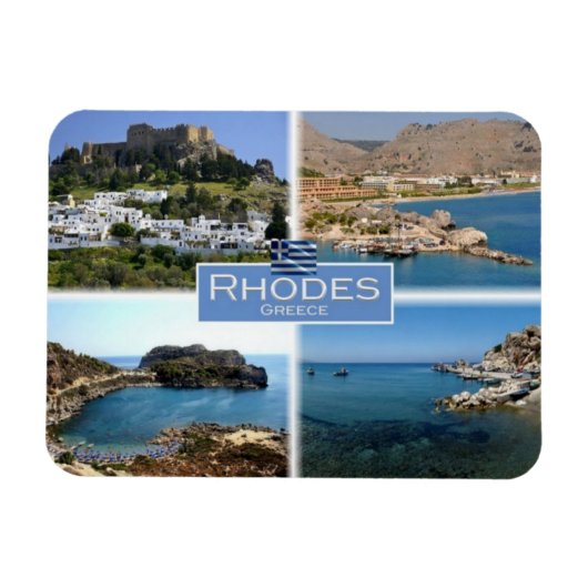 GR Griechenland - Rhodos - Kolymbia, Hafen - Magnet (Horizontal)