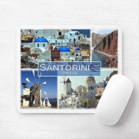 GR Griechenland - Santorini - Mousepad (Mit Mouse)
