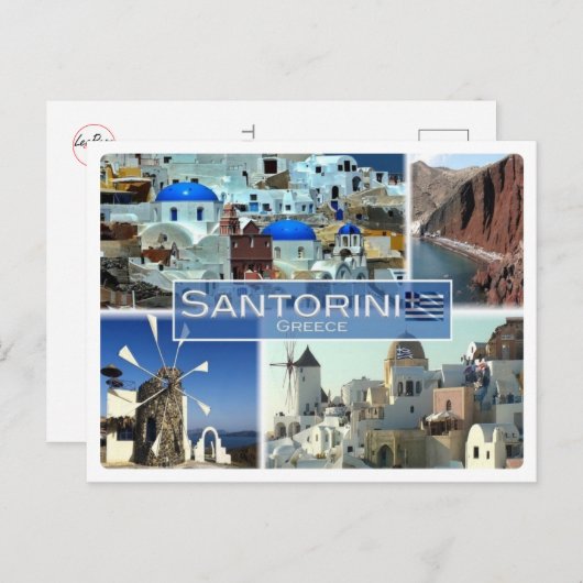 GR Griechenland - Santorini - Postkarte (Vorne/Hinten)