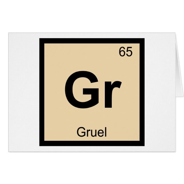 Gr - Gruel Chemistry Periodic Table Symbol (Vorderseite (Horizontal))