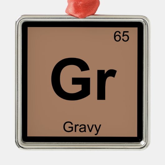 Gr - Periodisches Tabellensymbol der Gravy Chemist Ornament Aus Metall (Vorne)