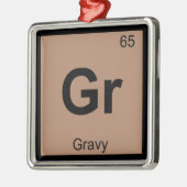 Gr - Periodisches Tabellensymbol der Gravy Chemist Ornament Aus Metall (Links)