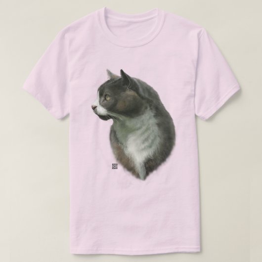 Grå Katt T Shirt (Design vorne)