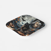 Grab a Broom | Hexen-Themed-Halloween-Party Pappteller (Gewinkelt)