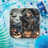 Grab a Broom | Hexen-Themed-Halloween-Party Pappteller (Party)