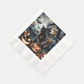 Grab a Broom | Hexen-Themed-Halloween-Party Serviette (Ecke)