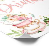 Grab a Drink Tea Party Baby Brewing Baby Shower Poster (Ecke)