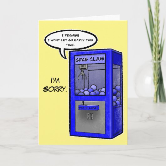 Grab Claw Machine Apology Card Karte (Vorderseite)