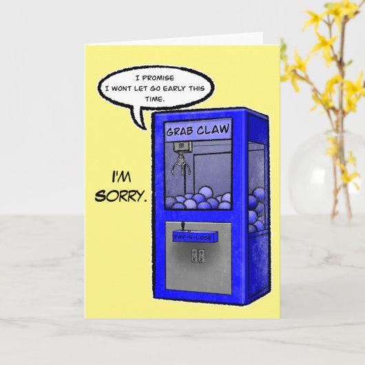 Grab Claw Machine Apology Card Karte (Gelbe Blume)