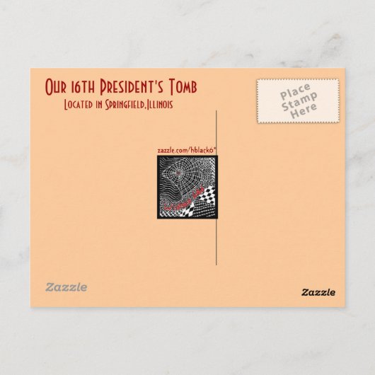 Grab des berühmten Präsidenten des Zivilen Krieges Postkarte (Rückseite)