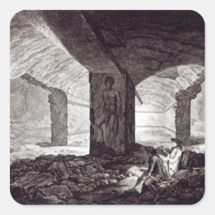 Grab des Kardinals bei Tarquinia, c.1780 Quadratischer Aufkleber