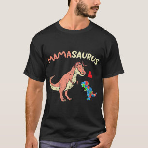 Grab diesen niedlichen Mamasaurus Herzpuzzle Dino T-Shirt