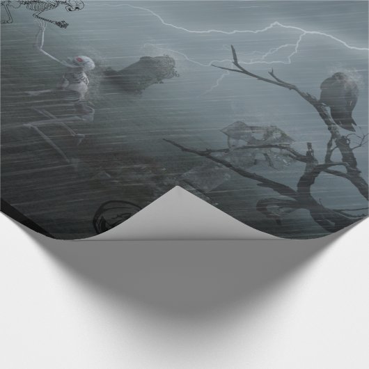 Grab-Friedhof mit Engelstatugrab Geschenkpapier (Ecke)