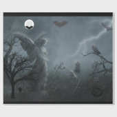 Grab-Friedhof mit Engelstatugrab Geschenkpapier (Flach)