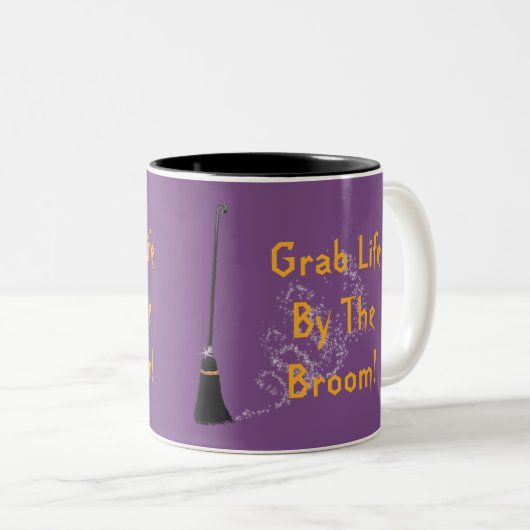 Grab Life by Broom Halloween Tasse (VorderseiteRechts)