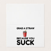 Grab Straw Sind zum Kotzen du Visitenkarten (Außenseite Aufgefaltet)