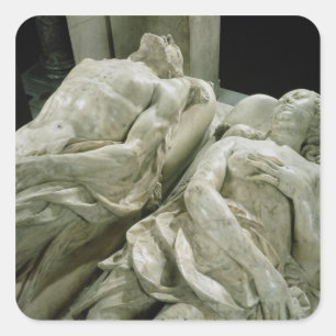 Grab von Catherine de Medici und von Henri II Quadratischer Aufkleber