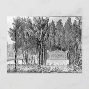 Grab von Jean-Jacques Rousseau in Ermenonville Postkarte