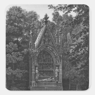 Grab von König Dagobert, Musee Monumente Francais Quadratischer Aufkleber