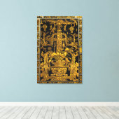 Grab von Pakal - Goldener Palenque Astronaut Leinwanddruck (Insitu (Holzboden))