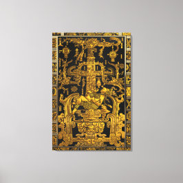 Grab von Pakal - Goldener Palenque Astronaut Leinwanddruck