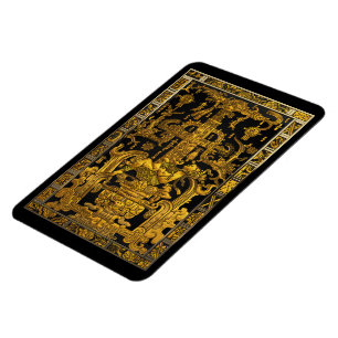 Grab von Pakal - Goldener Palenque Astronaut Magnet