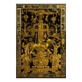 Grab von Pakal - Goldener Palenque Astronaut Poster