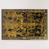 Grab von Pakal - Goldener Palenque Astronaut Puzzle (Horizontal)