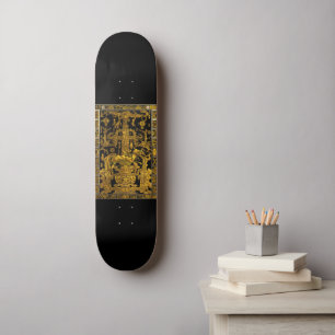 Grab von Pakal - Goldener Palenque Astronaut Skateboard