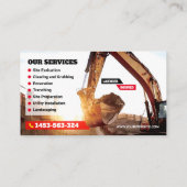 Grabarbeiten, Räumung der Flächen, Bau, Bagger Visitenkarte (Rückseite)