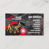 Grabarbeiten, Räumung von Flächen, Bau, Abbau Visitenkarte (Rückseite)