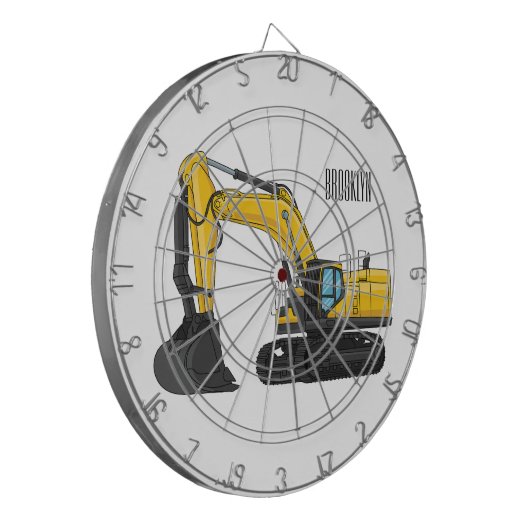 Grabbagger-Cartoon Dartscheibe (Vorderseite Links)
