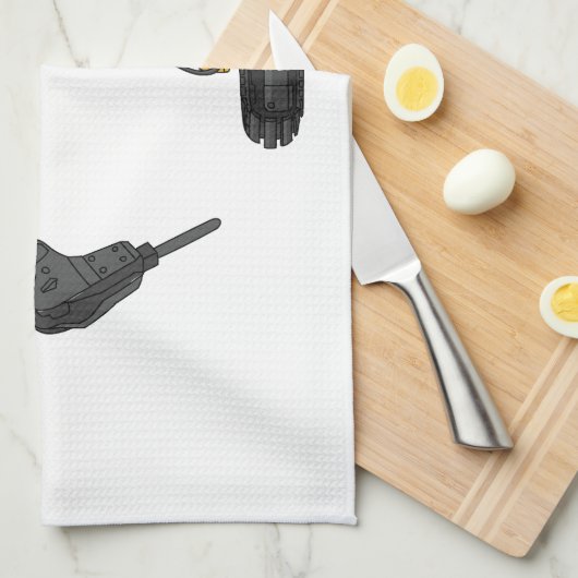 Grabbagger-Cartoon Geschirrtuch (Viertel Falte)