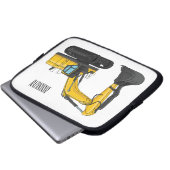 Grabbagger-Cartoon Laptopschutzhülle (Vorne Knopf)