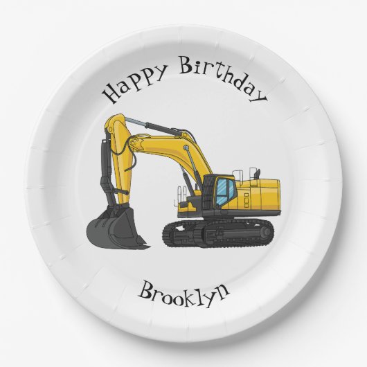 Grabbagger-Cartoon Pappteller (Vorderseite)