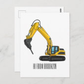 Grabbagger-Cartoon Postkarte (Vorne/Hinten)