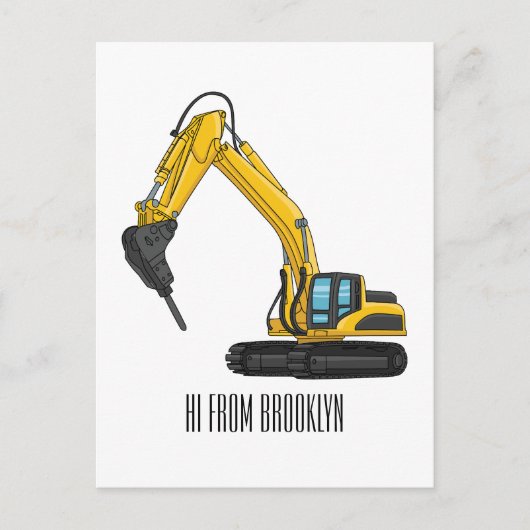 Grabbagger-Cartoon Postkarte (Vorderseite)