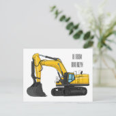 Grabbagger-Cartoon Postkarte (Stehend Vorderseite)