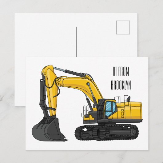 Grabbagger-Cartoon Postkarte (Vorne/Hinten)